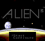 Alien 3 title screen for Sega Game Gear